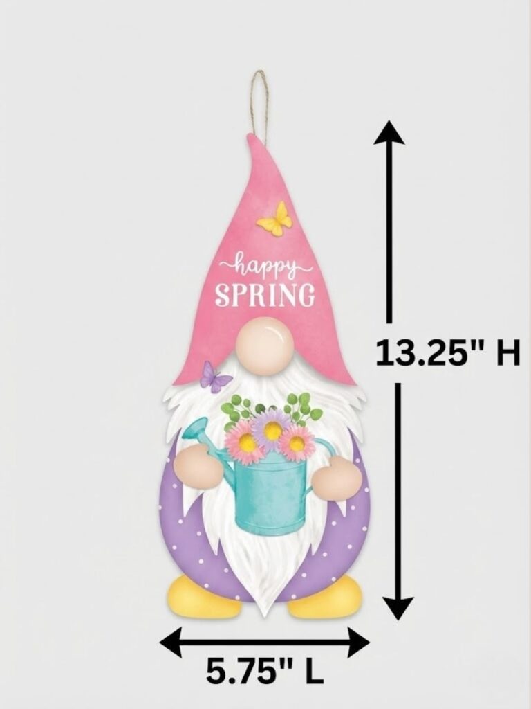 Happy Spring Gnome Shape size