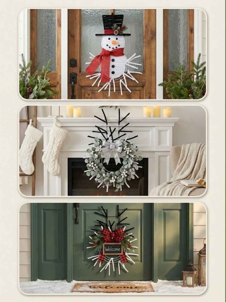 Pencil Work Snowman Hat Wreath Form 3 uses