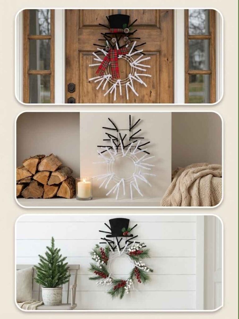 Pencil Work Snowman Hat Wreath Form 3 uses