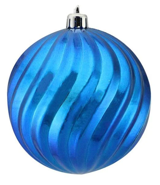 Shiny Royal Blue Swirl Line Ball