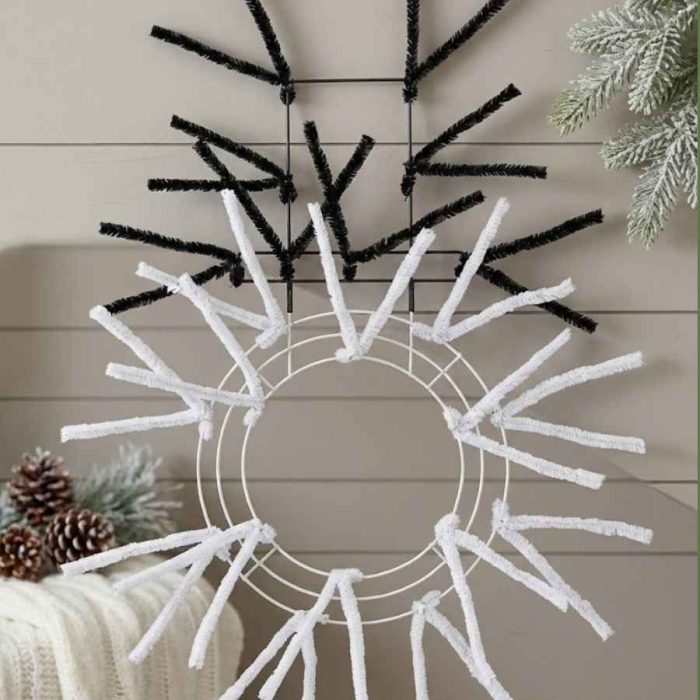 Pencil Work Snowman Hat Wreath Form After